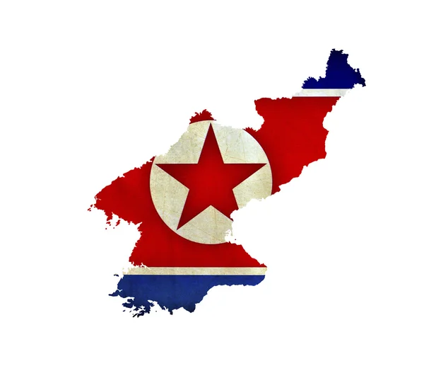朝鲜孤立的地图 — 图库照片