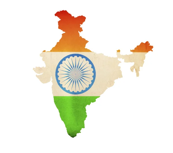 Mapa da Índia isolado — Fotografia de Stock