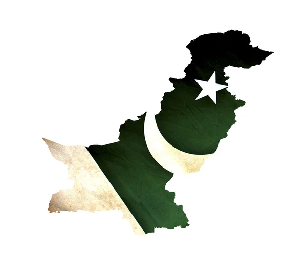巴基斯坦被隔绝的地图 — 图库照片