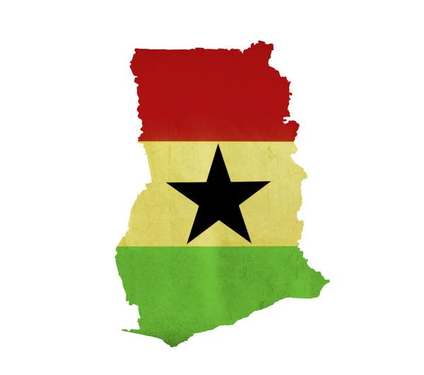 Mapa z Ghany, samostatný — Stock fotografie