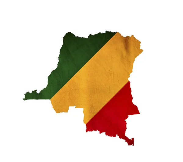 Kort over Congo isoleret - Stock-foto