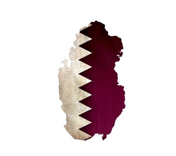 Kaart van qatar geïsoleerd — Stockfoto