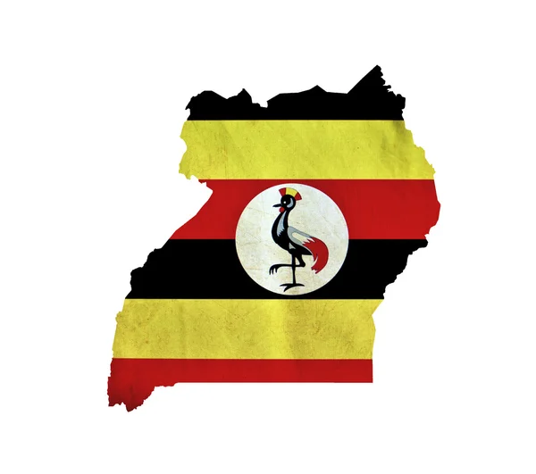 乌干达被隔绝的地图 — 图库照片
