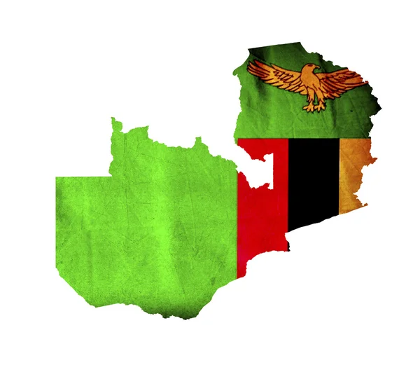 Карта Замбии изолирована — стоковое фото