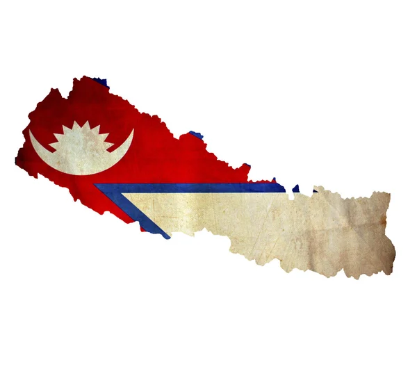 Mapa Nepálu izolována — Stock fotografie