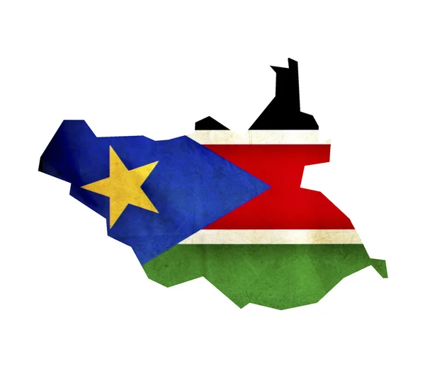 Kaart van Zuid-Soedan geïsoleerd — Stockfoto