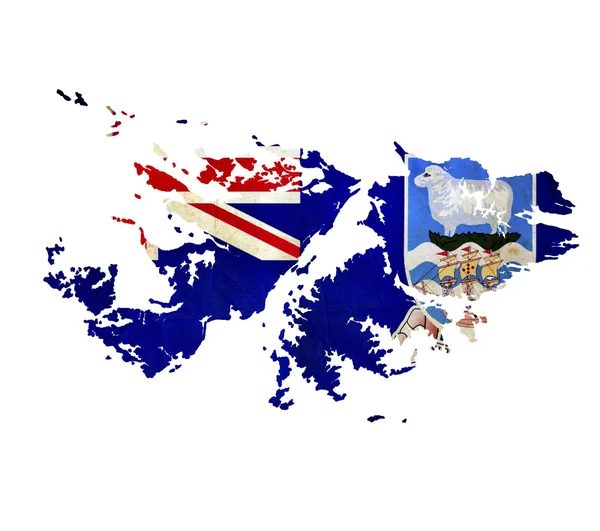 Kaart van Falklandeilanden geïsoleerd — Stockfoto