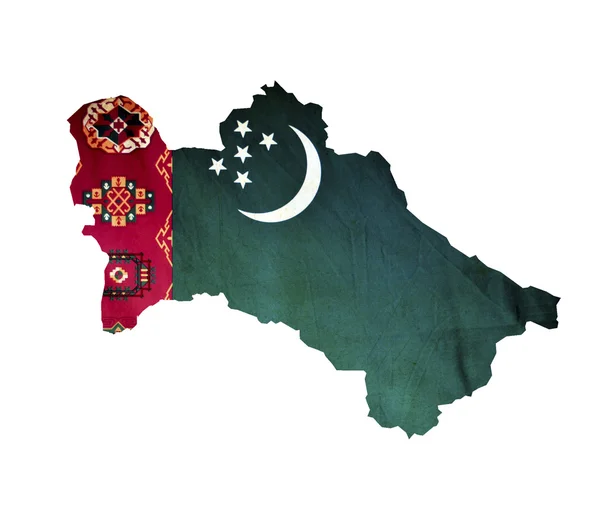 Mappa del Turkmenistan isolato — Foto Stock