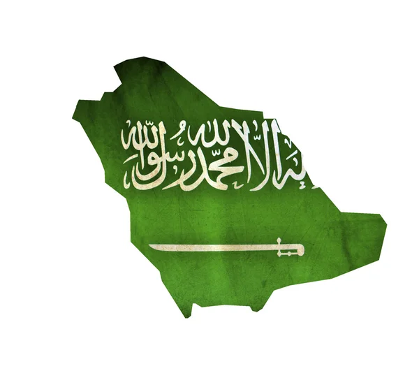 Mapa Arabii Saudyjskiej na białym tle — Zdjęcie stockowe