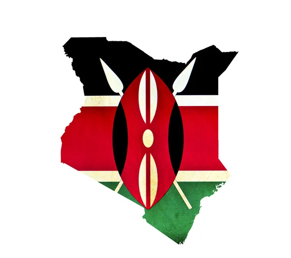 Kaart van Kenia geïsoleerd — Stockfoto
