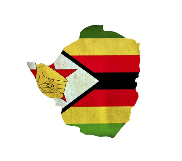孤立的津巴布韦地图 — 图库照片