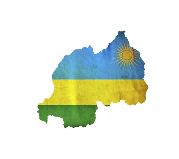 Mapa Rwandy odizolowana — Zdjęcie stockowe