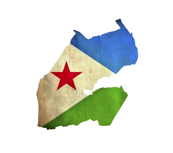 Karte von Dschibuti isoliert — Stockfoto