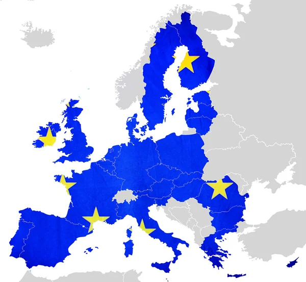 stock image Map of European Union countries isolated