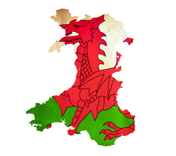 Karte von Wales isoliert — Stockfoto