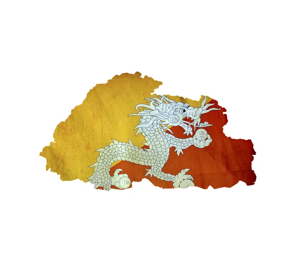 Mapa na białym tle Bhutanu — Zdjęcie stockowe