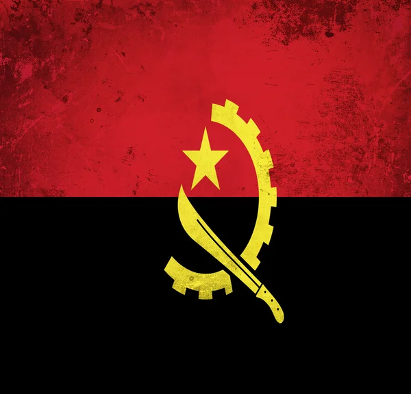 Bandiera grunge dell'Angola — Foto Stock