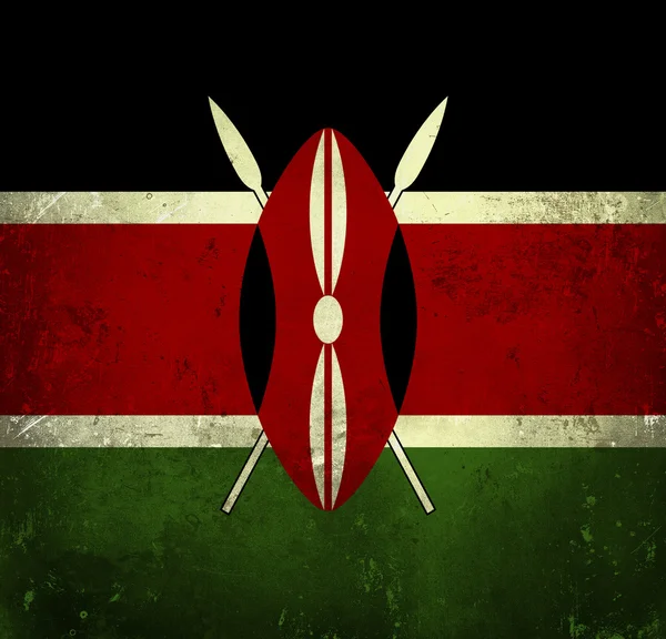 Bendera Grunge Kenya — Stok Foto