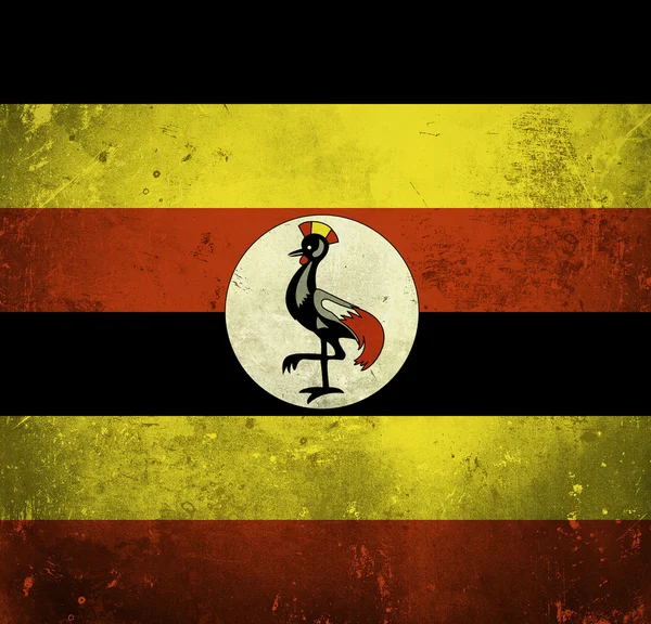 Grunge vlag van Oeganda — Stockfoto