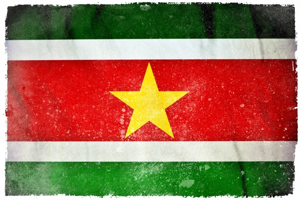 Bandeira grunge do Suriname — Fotografia de Stock