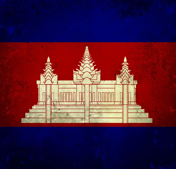 Bandeira Grunge de Camboja — Fotografia de Stock