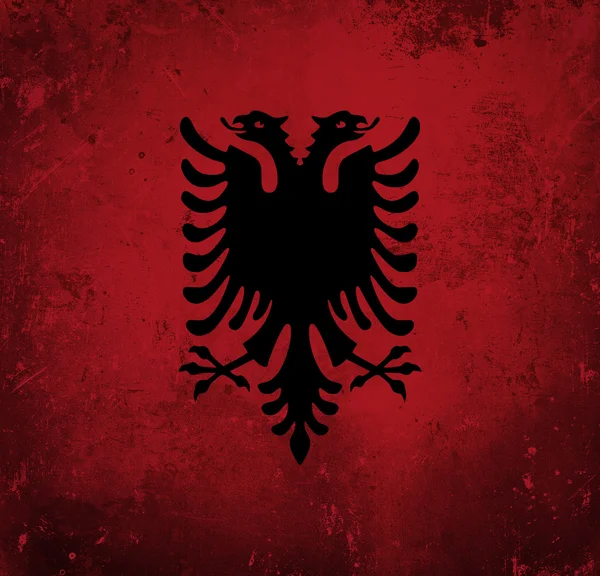 Albaniens grungeflagg – stockfoto
