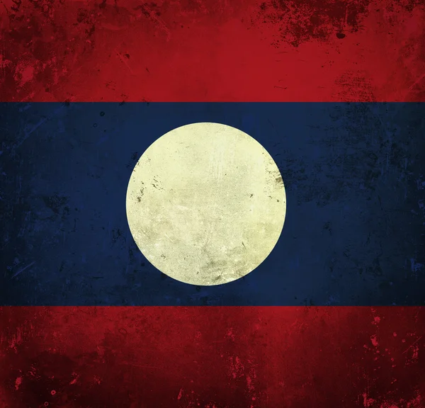 Bandera Grunge de Laos — Foto de Stock