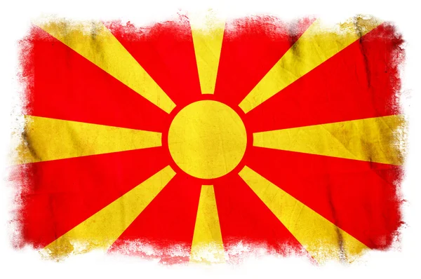 马其顿 grunge 旗 — 图库照片