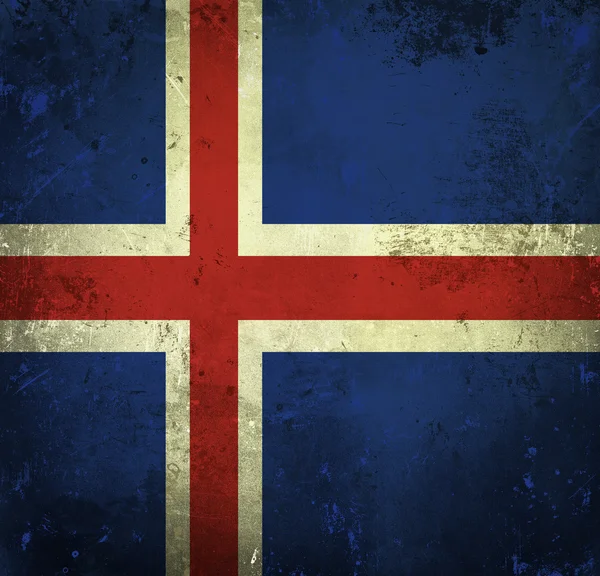 Grunge vlag van IJsland — Stockfoto