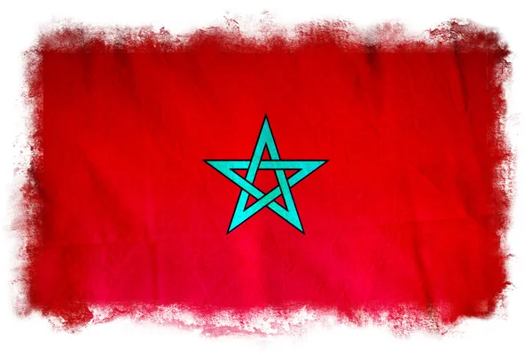 모로코 grungeflag — 스톡 사진