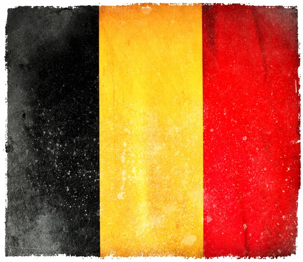 比利时 grunge 旗 — 图库照片