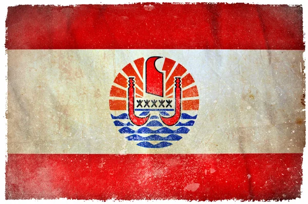 Vlag van Frans-Polynesië grunge — Stockfoto