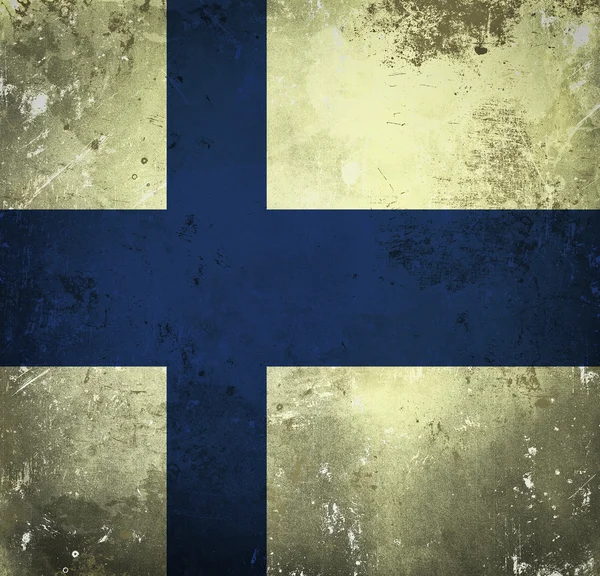 Finlandiya 'nın grunge bayrağı — Stok fotoğraf