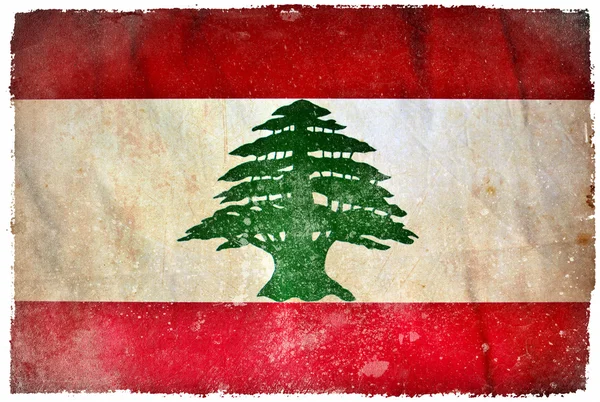 Libanon grunge flagga — Stockfoto
