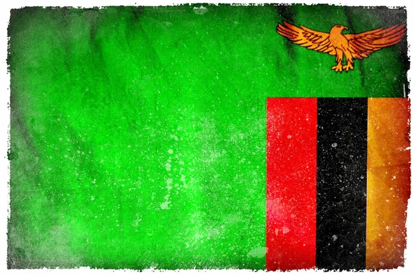 Zambia grunge flagga — Stockfoto
