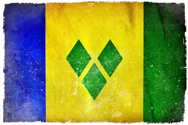 Saint Vincent Grenadine bandiera grunge — Foto Stock