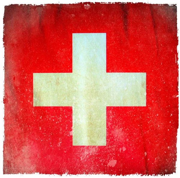 İsviçre grunge bayrağı — Stok fotoğraf