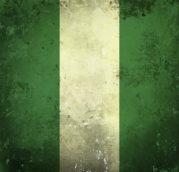 Bandera Grunge de Nigeria — Foto de Stock