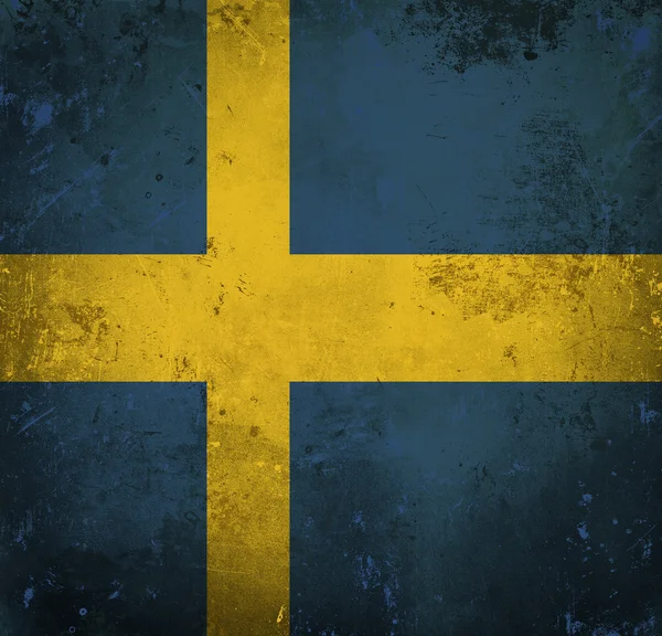 Grunge flagga Sverige — Stockfoto