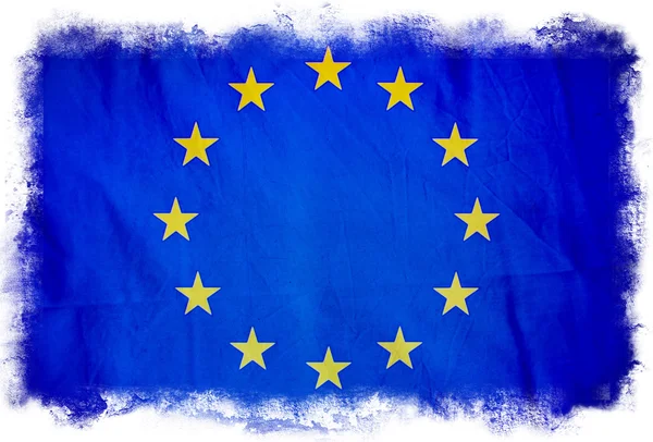 Europese Unie grunge vlag — Stockfoto