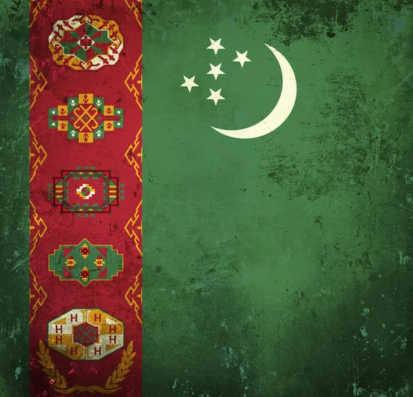 Grunge flag of Turkmenistan — стокове фото
