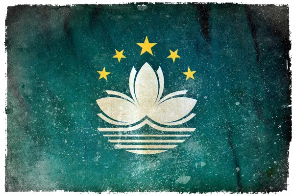 Macao grunge flagga — Stockfoto