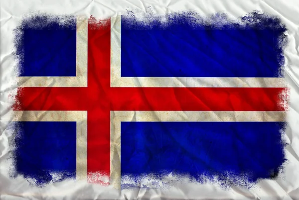 Island grunge flagga — Stockfoto