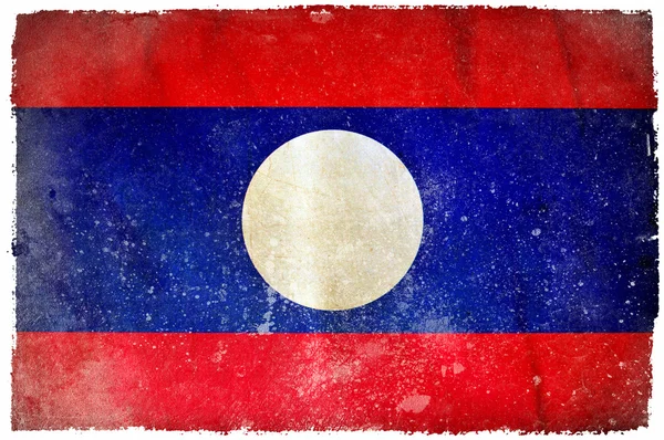 Bandera grunge Laos — Foto de Stock