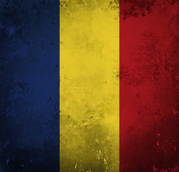 Bandeira Grunge de Romania — Fotografia de Stock