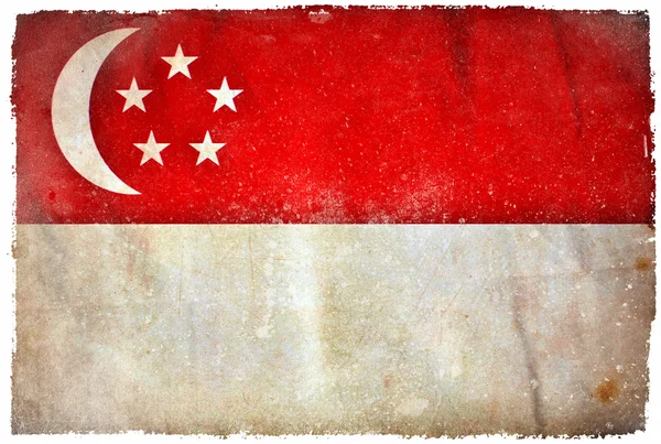 Bandeira grunge de Singapura — Fotografia de Stock
