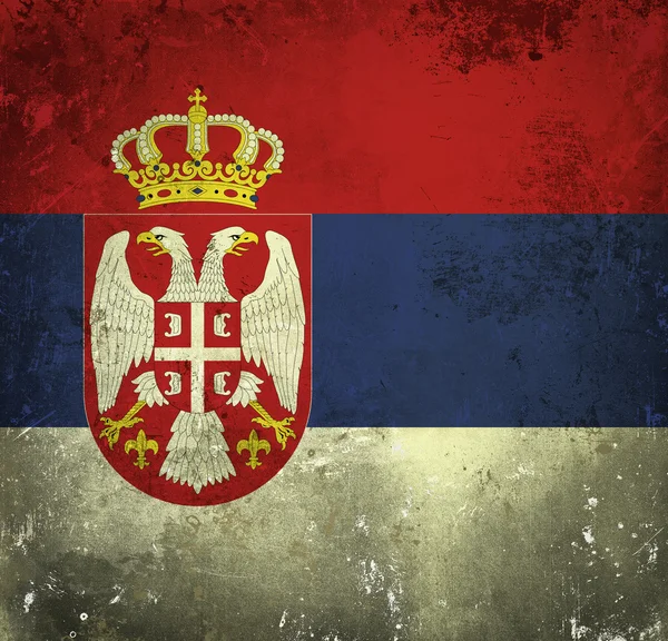 Bandeira Grunge de Serbia — Fotografia de Stock