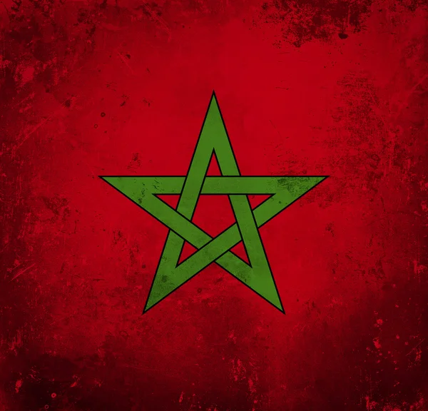 摩洛哥的 grunge 旗子 — 图库照片