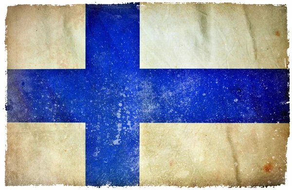 Finsko grunge vlajka — Stock fotografie