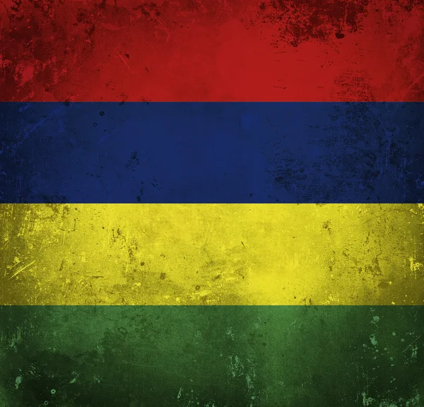 Grunge flaga mauritius — Zdjęcie stockowe